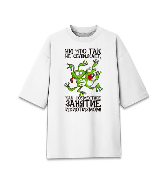 Хлопковая футболка оверсайз Танцующие лягушки