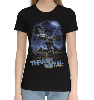 Женская Хлопковая футболка Thrash metal