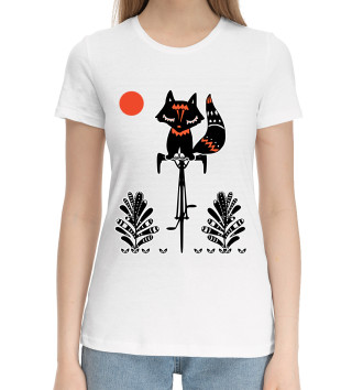 Женская Хлопковая футболка Boho Fox