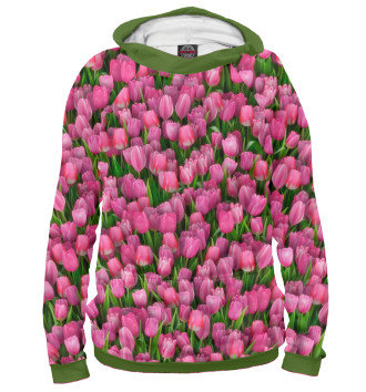 Женское Худи Розовые тюльпаны