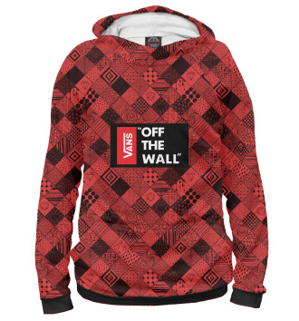Женское Худи Vans of the wall (Red and Black)