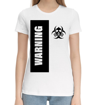 Женская Хлопковая футболка Warning Virus