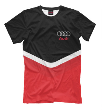 Мужская Футболка Audi Black & Red
