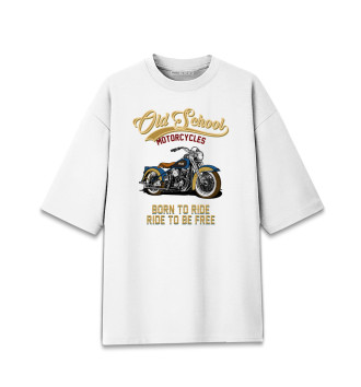 Мужская Хлопковая футболка оверсайз Мотоциклы - Старая школа