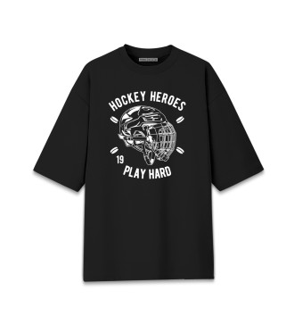 Хлопковая футболка оверсайз Hockey heroes