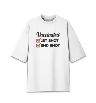 Хлопковая футболка оверсайз Двойная вакцина