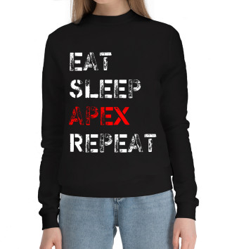 Женский Хлопковый свитшот Eat Sleep Apex Repeat