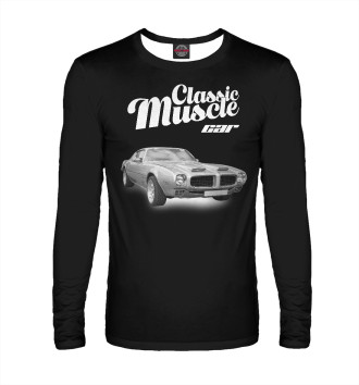 Мужской Лонгслив Classic muscle car (черный фон)