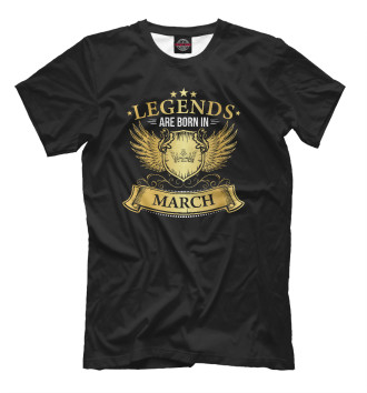 Мужская Футболка Legends Are Born In March