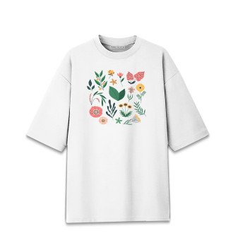 Мужская Хлопковая футболка оверсайз Растения