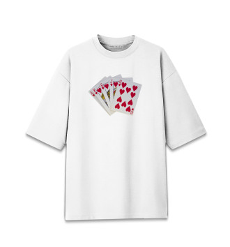 Хлопковая футболка оверсайз Покер