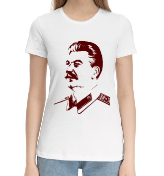 Женская Хлопковая футболка Сталин Иосиф Виссарионович