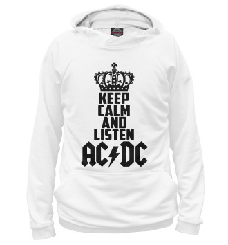 Худи для девочек Keep calm and listen AC DC