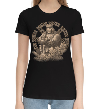 Женская Хлопковая футболка Славянин в символике