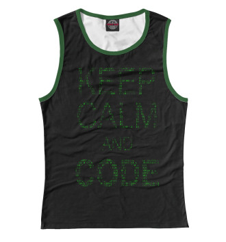 Майка для девочек Keep calm and code