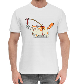 Мужская Хлопковая футболка Cat
