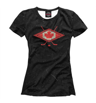 Женская Футболка Canadian Hockey Flag