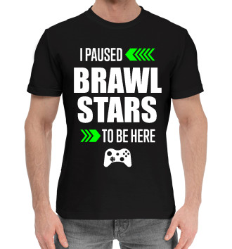 Мужская Хлопковая футболка Brawl Stars I Paused