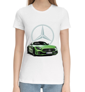 Женская Хлопковая футболка Mercedes V8 Biturbo