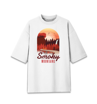 Женская Хлопковая футболка оверсайз Smoky Mountains