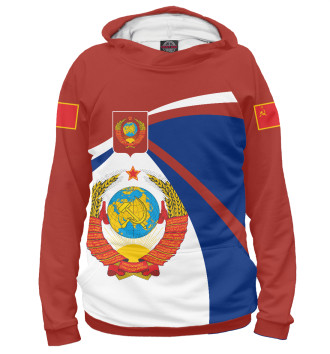 Женское Худи СССР на фоне флага РФ