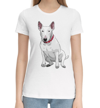 Женская Хлопковая футболка Bull terrier