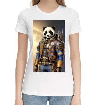 Хлопковая футболка Панда космонавт - стимпанк