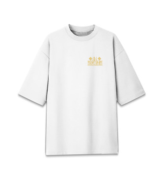 Мужская Хлопковая футболка оверсайз Лес храм (с символикой)