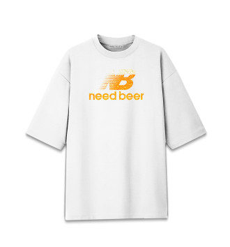 Хлопковая футболка оверсайз Need Beer
