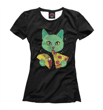 Футболка Cat Eating Pizza and Taco