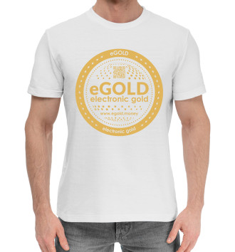 Мужская Хлопковая футболка Coin white code eGOLD