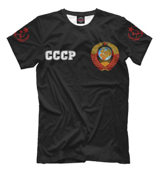 Мужская Футболка Символы СССР (черный фон)