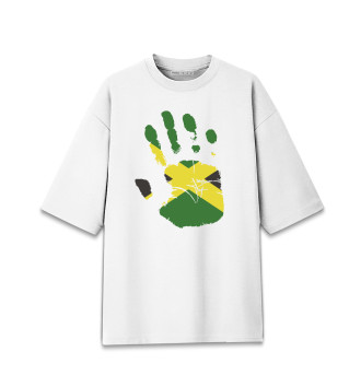 Женская Хлопковая футболка оверсайз Рука Ямайки