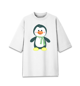 Хлопковая футболка оверсайз Пингвин