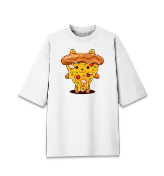 Хлопковая футболка оверсайз Pizza