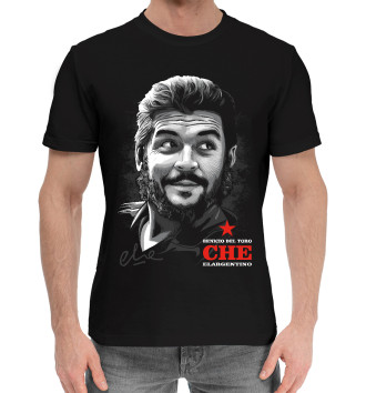 Хлопковая футболка Портрет Че Гевары (чёрный фон)