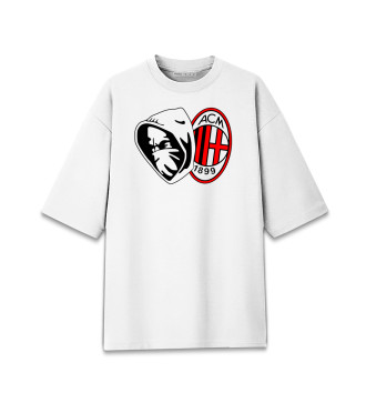 Хлопковая футболка оверсайз AC Milan
