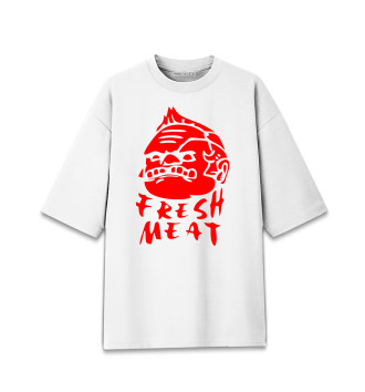 Мужская Хлопковая футболка оверсайз Fresh meat