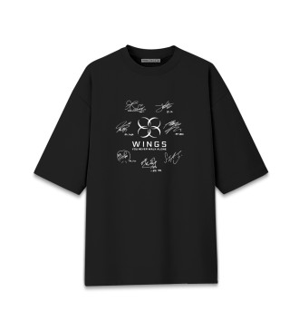 Мужская Хлопковая футболка оверсайз BTS Wings
