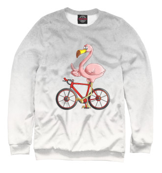 Женский Свитшот Flamingo Riding a Bicycle