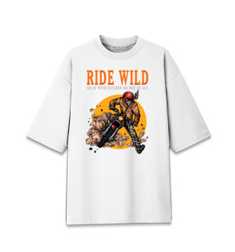 Мужская Хлопковая футболка оверсайз Ride wild