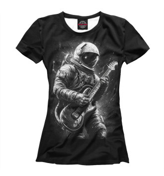 Футболка для девочек Космонавт с гитарой