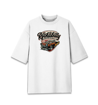 Мужская Хлопковая футболка оверсайз Rockabilly Car