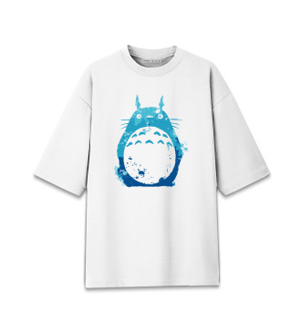 Мужская Хлопковая футболка оверсайз Blue Totoro