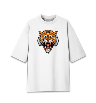 Хлопковая футболка оверсайз Злой тигр