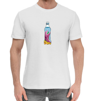 Мужская Хлопковая футболка Морская звезда в бутылке