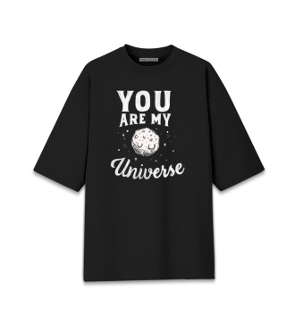 Женская Хлопковая футболка оверсайз You are my universe