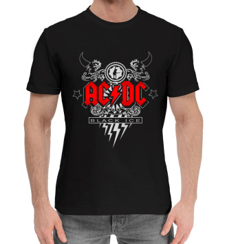 Мужская Хлопковая футболка AC/DC, Black Ice