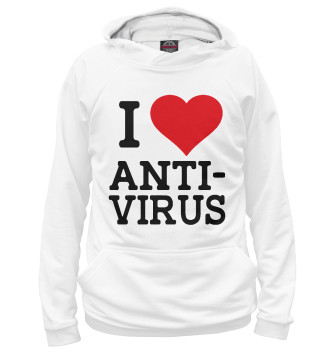 Мужское Худи I love antivirus