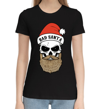 Женская Хлопковая футболка Bad Santa
